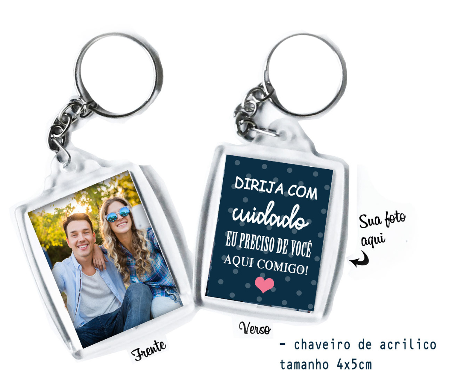 Chaveiro 3x4 Dirija Com Cuidado Foto Fujika